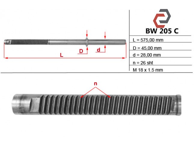 Шток рульової рейки BMW 3 BMW 3 Compact BW205C