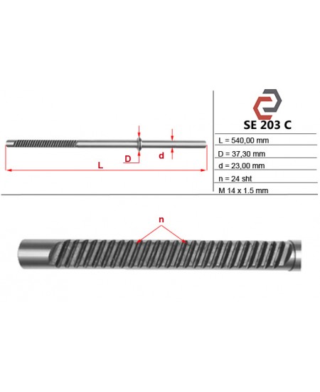 Шток рульової рейки SEAT CORDOBA SEAT CORDOBA Vario SEAT IBIZA Mk II SEAT INCA SEAT TOLEDO VW CADDY II Universal VW CADDY Mk II VW CORRADO VW GOLF III Cabriolet VW GOLF Mk II VW GOLF Mk III VW GOLF Mk III Estate VW JETTA Mk II VW VENTO SE203C