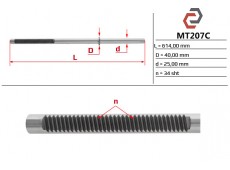 Шток рульової рейки CITROEN C-CROSSER MITSUBISHI LANCER Sedan MITSUBISHI LANCER SPORTBACK PEUGEOT 4007 MT207RC