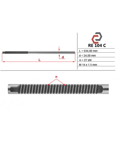 Шток рульової рейки MERCEDES-BENZ CITAN MERCEDES-BENZ CITAN Mixto RENAULT GRAND SCENIC II RENAULT KANGOO / GRAND KANGOO RENAULT KANGOO BE BOP RENAULT KANGOO Express RENAULT MEGANE II RENAULT MEGANE II Coupe-Cabriolet RENAULT MEGANE II Sedan RENAULT MEGANE II Universal RENAULT SCENIC II RE104RC
