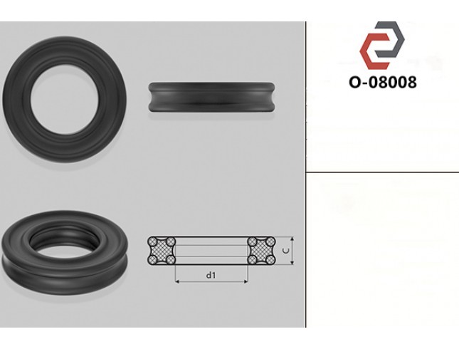 Кільце гумове х-подібне перерізу [2.08/13.46] O-08008