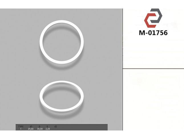 Кільце тефлонове 29.6/34*2.2 M-01756
