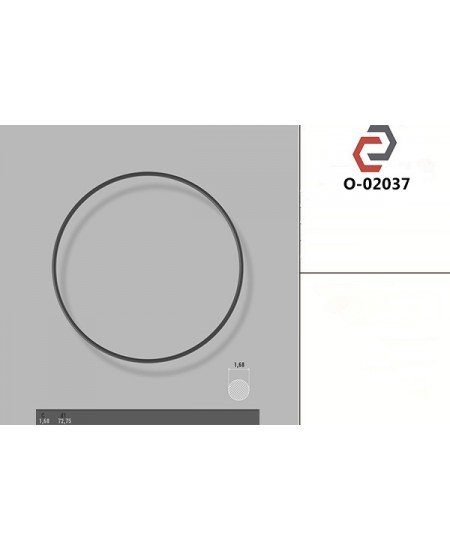 Кільце гумове кругле перерізу [1.68/72.75] O-02037