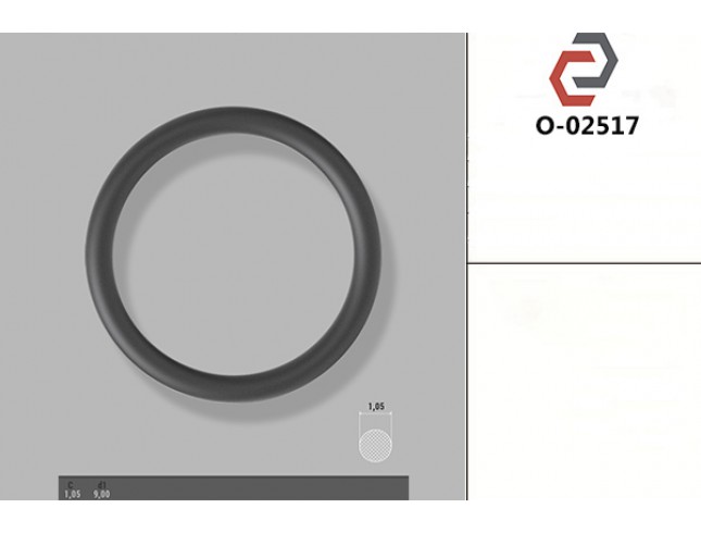 Кільце гумове кругле перерізу [1.05/9] O-02517