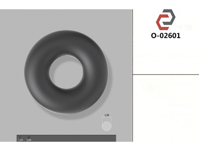 Кільце гумове кругле перерізу [1.55/2] O-02601