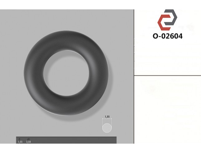 Кільце гумове кругле перерізу [1.55/3.5] O-02604