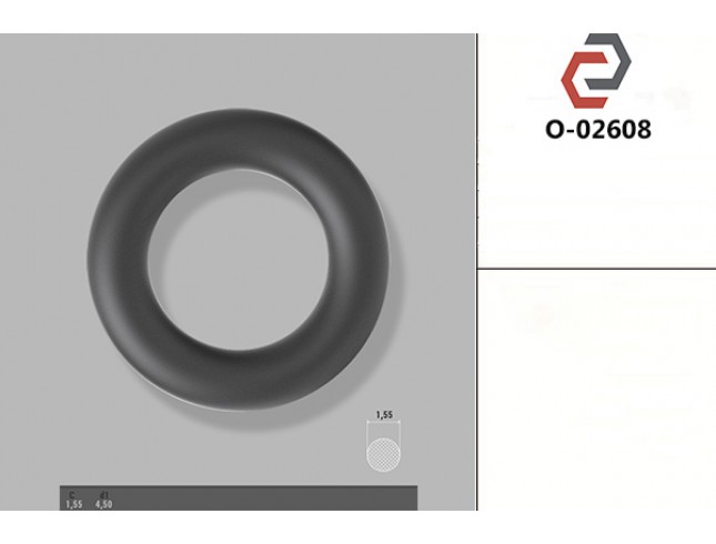 Кільце гумове кругле перерізу [1.55/4.5] O-02608