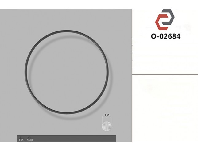 Кільце гумове кругле перерізу [1.55/55] O-02684